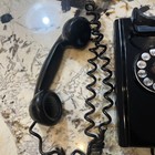 X- Vintage 1940s Bell System Western Electric Black Rotary Dial Wall Telephone