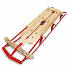 Original Toboggan Sled Old School Design With Metal Tracks Steerable 60  Long