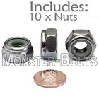 M10-1 5   10mm - Qty 10 - Nylon Insert Hex Lock Nut Din 985 - A2 Stainless Steel