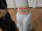 Lot 2 Vintage Antique Tall Black   White Glass Poodle Dog Wine Decanter Bottles