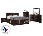 New Sleek Cherry Storage Queen King 5pc Bedroom Set Modern Furniture Bed d m n c