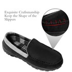 Mens Slippers Microsuede Moccasin Memory Foam House Shoes 10 5 Black Grey