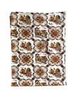 Vintage 1970s Retro Kitchen Curtain Panels   Valance Countryside Orange brown
