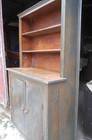 Antique 18th Century Open Top Green Painted Pewter Cupboard