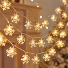10 20 40 Led Snowflake String Garland Fairy Lights Usb battery Powered Christmas
