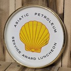 Rare Vintage Asiatic Petroleum Service Award Luncheon Oil Gas Shell Gold Plate
