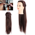 Hair Mannequin Head Dark Brown Hair Braiding Practice Hairdressing Mannequin