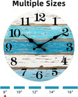 Wall Clock  Beach Themed Blue Wall Clocks Battery Operated Silent Non-ticking  8