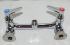 T s B0230ln Double Pantry Swivel Base Faucet Wall Mount 8 Inch Centers