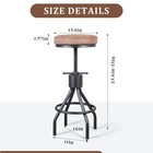 Set Of 2-vintage Bar Stool Swivel Pu Leather Seat Kitchen Island Workbench Ch   