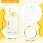 100 Pieces Clear Acrylic Photo Frame Keychain picture Insert Blank Keyrings 