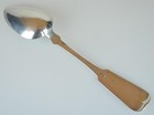 B  Marsh Coin Silver Serving Spoon C1850 - Albany Ny - Hall  Hewson   Brower 51g