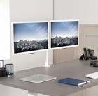 Vivo White Dual Monitor Desk Mount Adjustable Stand  Fits Screens Up To 30 