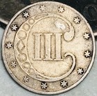 1853 Three Cent Silver Piece Trime 3c Type 1 Ungraded Us Type Coin Cc26986