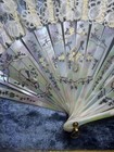 Antique 19c Lace Fan Mother Of Pearl Shadowbox Framed 23x15 5 Large Wall Art