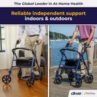 4-wheel Rollator Walker With Seat  7 5  Wheels  300 Lb Capacity  Blue