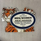 Porcelain Sign Tiger Restroom Key Esso Maybe Gas And Oil Can Gas Station 10   x7   
