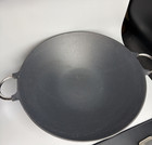 Bodum Maestro Flat Bottom 14  Cast Iron Wok Stir Fry Pan With Glass Lid