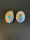 Native American Navajo Indian Sterling Silver Turquoise Earrings May Be S  Chee