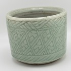19th Century Chinese Celadon Incised Geometric Porcelain Brush Pot Bitong 5 1 