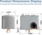 2xpressure Switch For Well Pump 30-50psi Water Pressure Switch Adjustable Differ