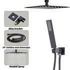 Black Shower Faucet Set 8 rainfall Shower Head Combo System With Mixer Valve Kit