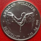 2002 Zambia 5000 Kwacha 1oz Silver Bu African Elephant Wildlife Rare Coin Crown 