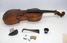 Full Size 1858 Violin In Hand-made Coffin Case German  Signed Parts Repair