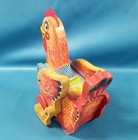 Vtg Fisher-price Wood Katy Kackler Red Hen Pull Toy  140 Usa