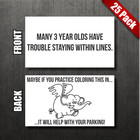  25 Pack  Bad Parking Business Cards Funny Joke Gag You Suck At Parking Cards
