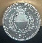 1934 Switzerland 5 Franc Silver Shooting Thaler Fribourg Festival