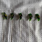 Vintage Cocktail Swizzle Sticks Hand Blown Glass Drink Barware Party Set Of 7