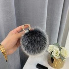 Soft Real Fox Fur Ball Pompom Keychain Keyring Bag Car Phone Pendent