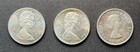 Canadian Silver Dollars 1958 1965 1967  Lot Of 3 Silver Coins