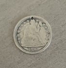 Antique Victorian Silver Love Token  1858 Seated Dime  Ssd