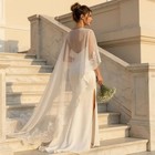 Handmade Chiffon Chantilly Lace Edge Sheer Bridal Cape Veil Wedding Jacket Wrap