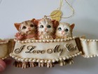Vtg 2000 Kurt Adler House Of Louis Nicole  i Love My Cat  Kitten Ornament