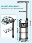 Toilet Paper Holder Stand With Shelf  Free Standing Toilet Paper Roll Dispens   