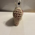 Vintage 1950 s Shoe Pin Cushion Crocheted Cover W pins