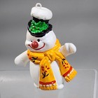 Vintage Snowman Christmas Ornament Plastic Mold 3 3 4  Hand Painted 1982 Frosty