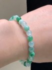 Grade A Icy Green Jadeite Jade 6 3mm Beads Bracelet Bangle 0501