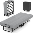 Portable Folding Bed With Memory Foam Mattress Rollaway Cot Guest Bed Christmas