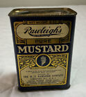Antique Advertising Tin  Rawleigh   s Pure Mustard  8 Oz   Half Full  Navy Blue
