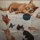 Vintage Linen Kitchen Tea Towel Cats kittens R  Batchelder By Kay Dee Unused