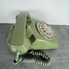 Vintage Bell System Rotary Dial Telephone Avocado Green Mid Century Retro Decor