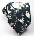 New Classic Floral Black White Green Red Woven 100  Cotton Men s Tie Necktie
