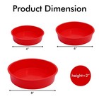 Round Cake Pans Silicone Molds For Baking Red Set Of 3 Bakeware For Layer Cakes