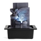 Indoor Water Fountain Tabletop Waterfall With Led Light   Relaxing Meditation De