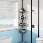 Corner Shower Rack Bathroom Storage Caddy Tension Pole  Rustproof Organizer Tier