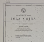 1938 Panama 43 x32  Map  Isla Coiba U s s  Hannibal 1887 Hydrographic
